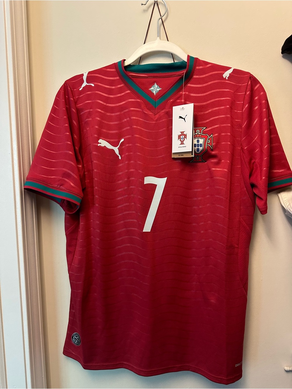 Puma Red Portugal Football Shirt with White Number